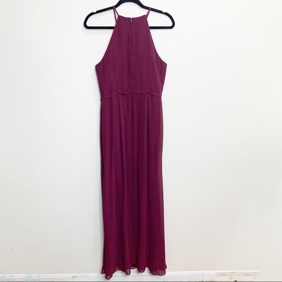 David's Bridal Maroon Spaghetti Strap Dress Size 10 - Picture 2 of 3